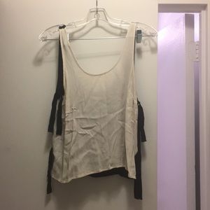 Color block tank top with side ties